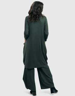 Essential Draped Cocoon Jacket, Green
