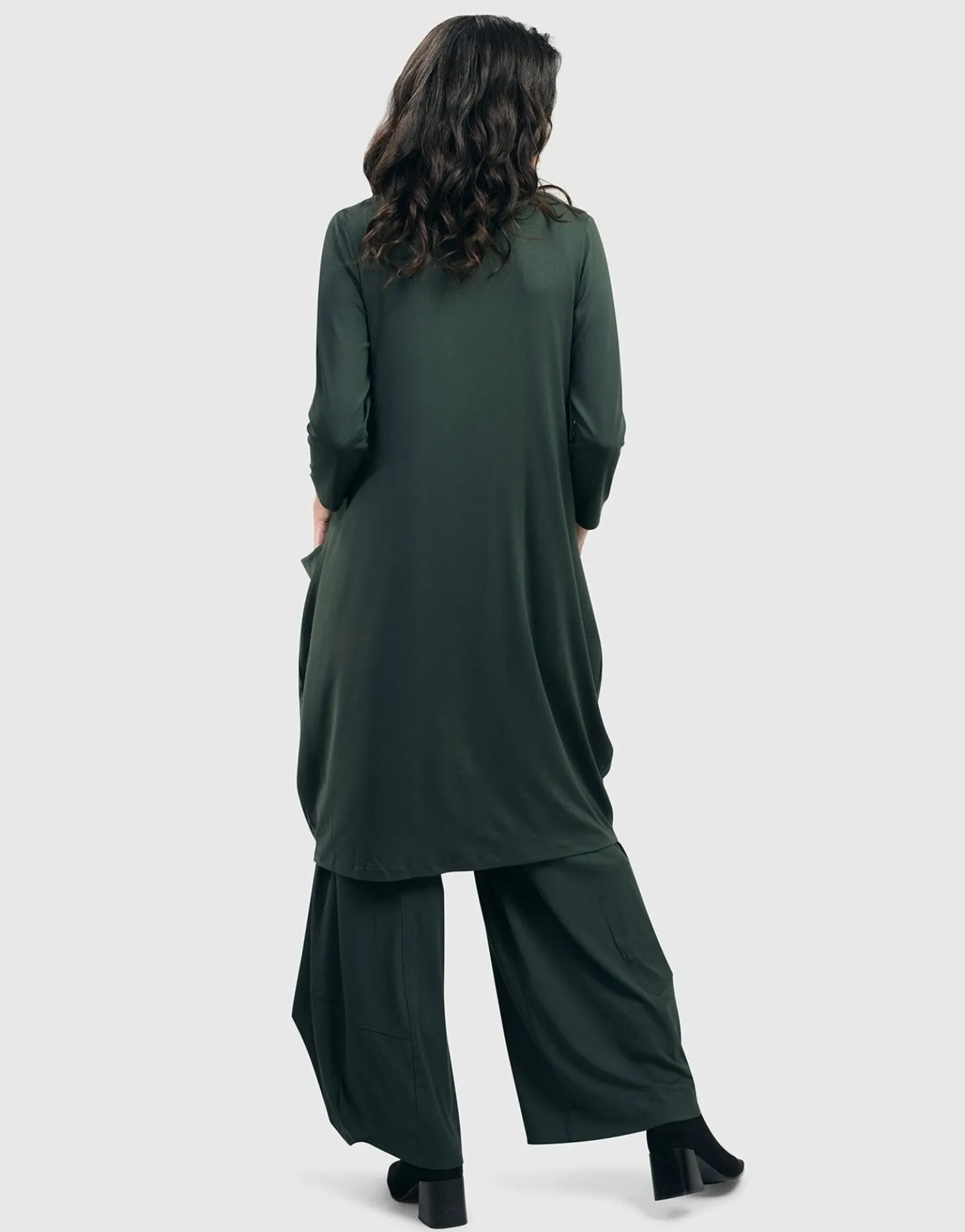 Essential Draped Cocoon Jacket, Green