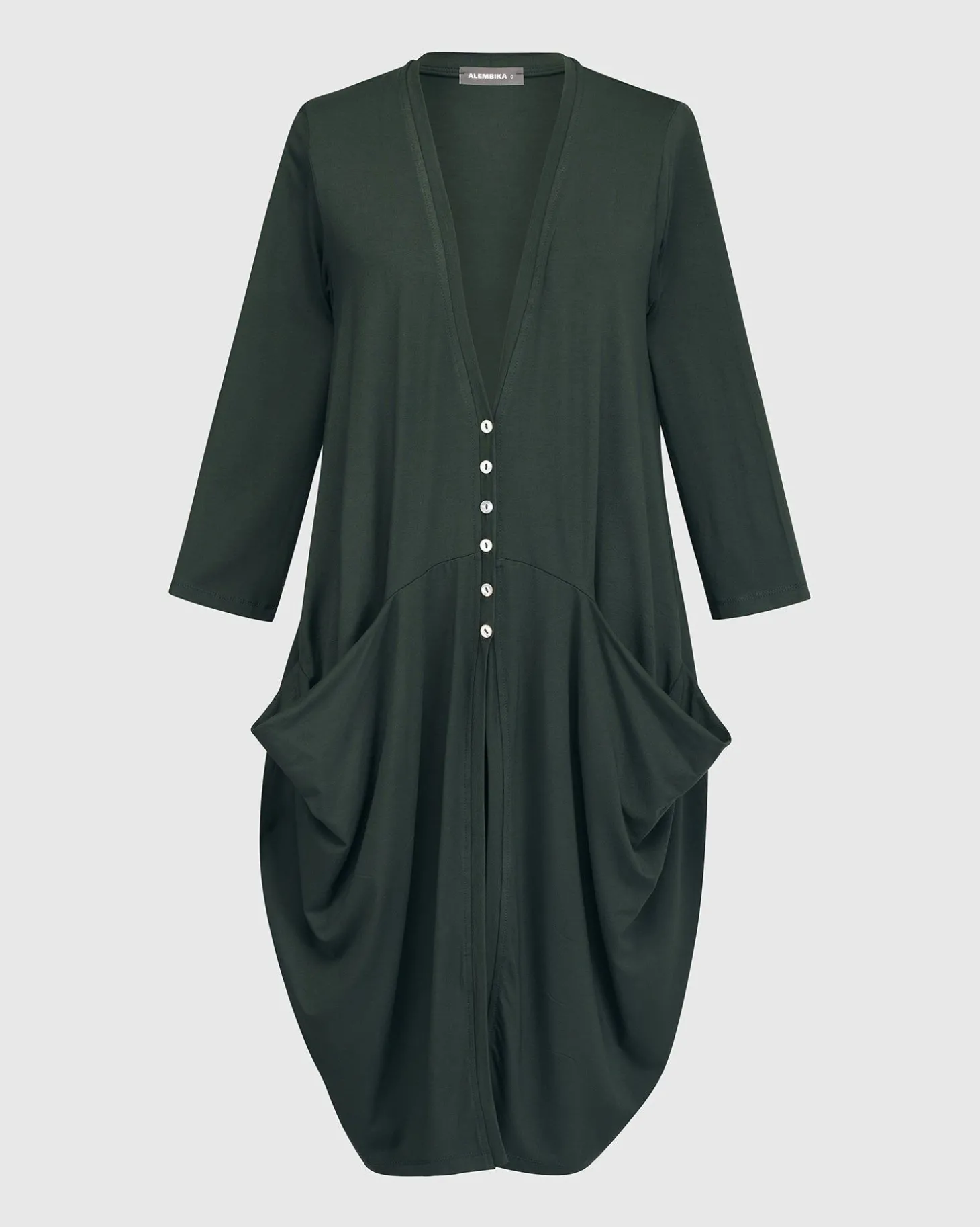 Essential Draped Cocoon Jacket, Green