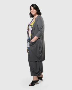 Essential Draped Cocoon Jacket, Grey
