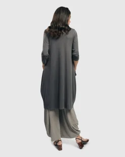 Essential Draped Cocoon Jacket, Grey