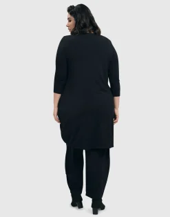 Essential Draped Cocoon Jacket, Black
