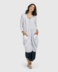 Essential Draped Cocoon Jacket, White
