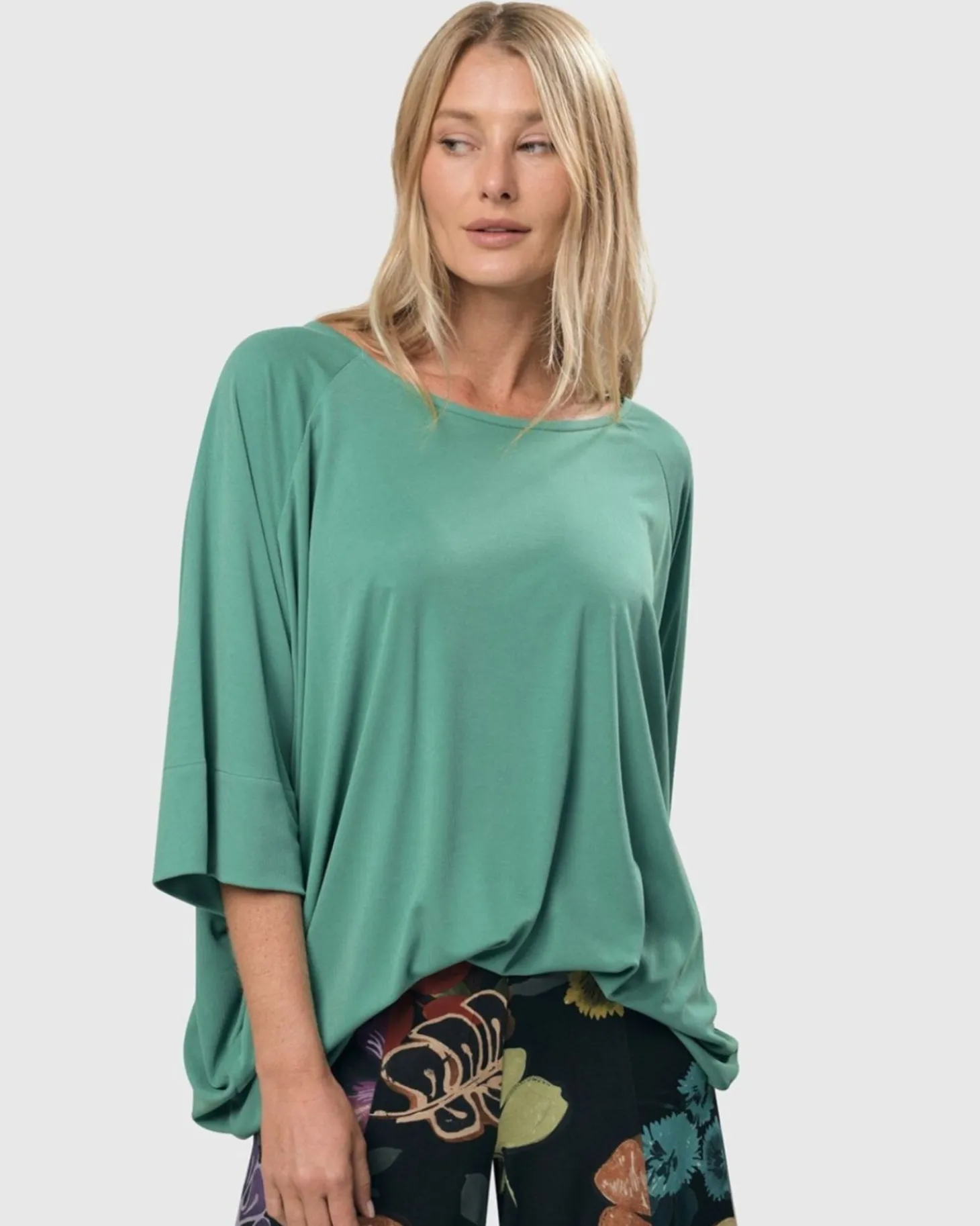 Essential Favorite Cupro Blouson Top, Seafoam