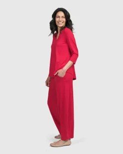 Essential Flow Pants, Red Rose