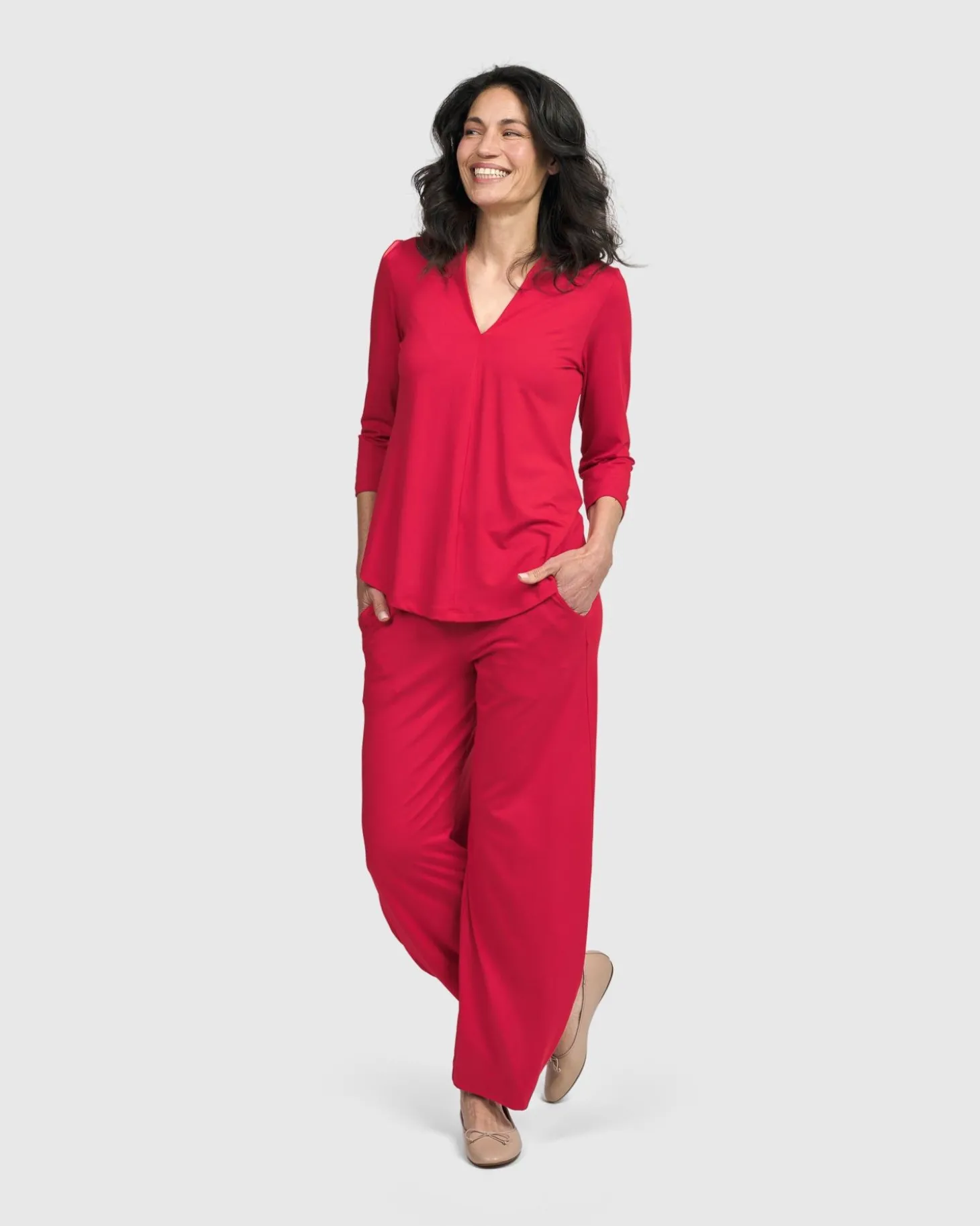 Essential Flow Pants, Red Rose