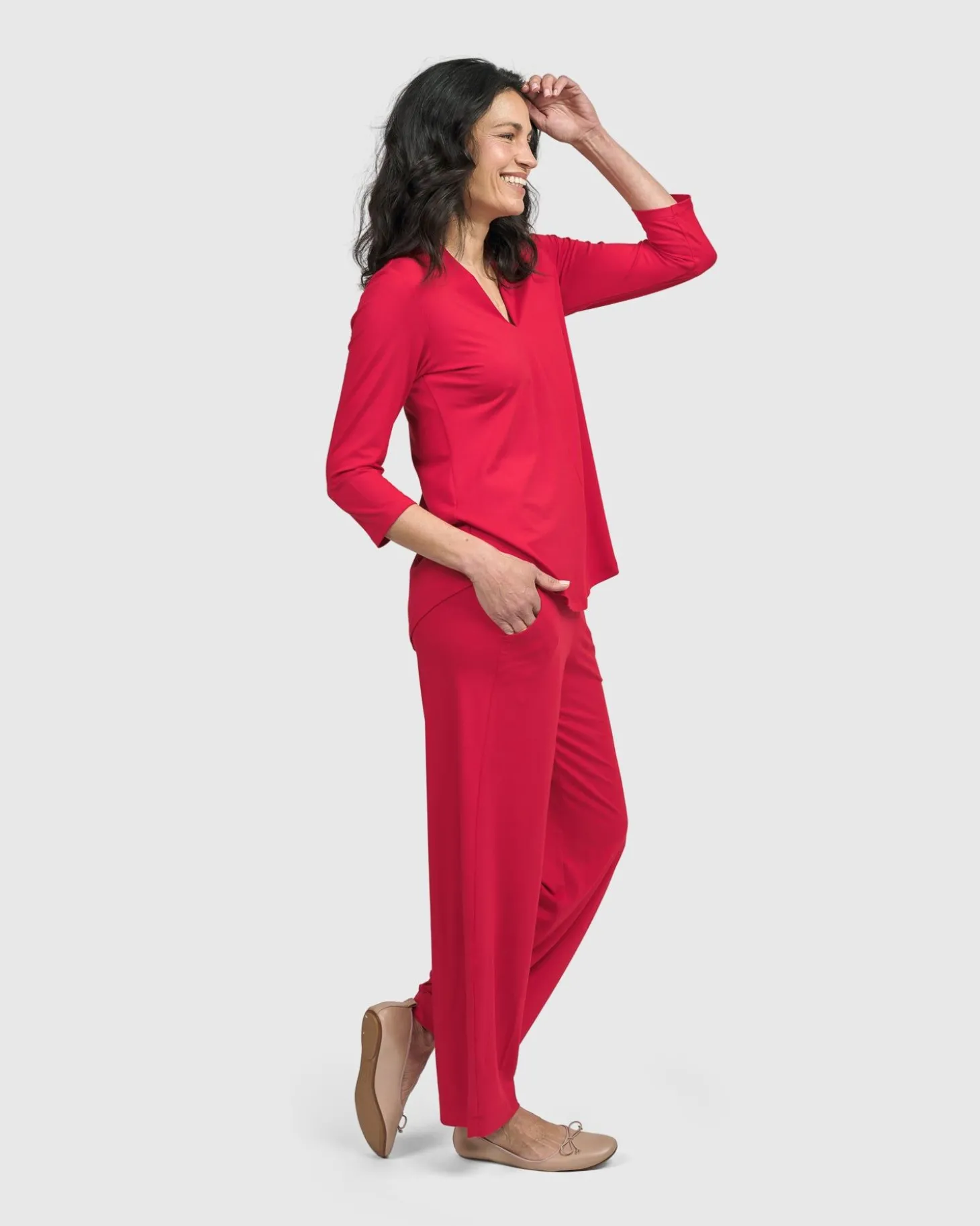 Essential Flow Pants, Red Rose