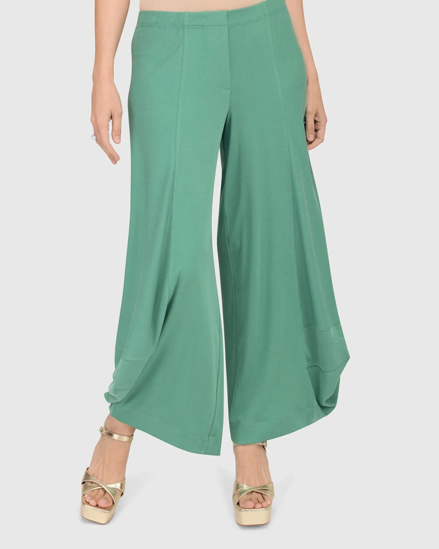 Essential Go-To Cupro Punto Pants, Seafoam
