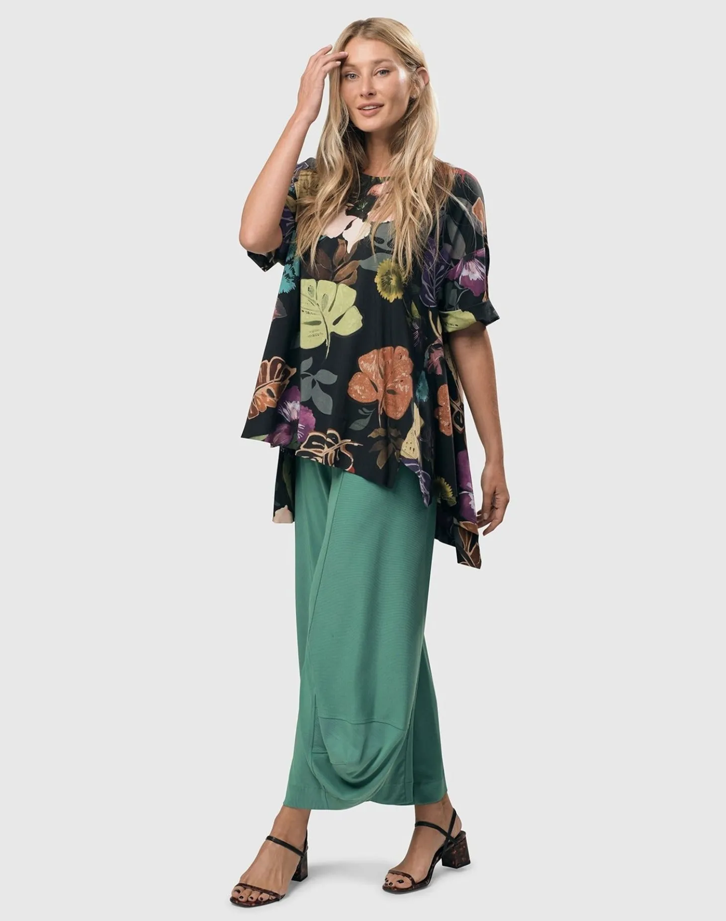 Essential Go-To Cupro Punto Pants, Seafoam