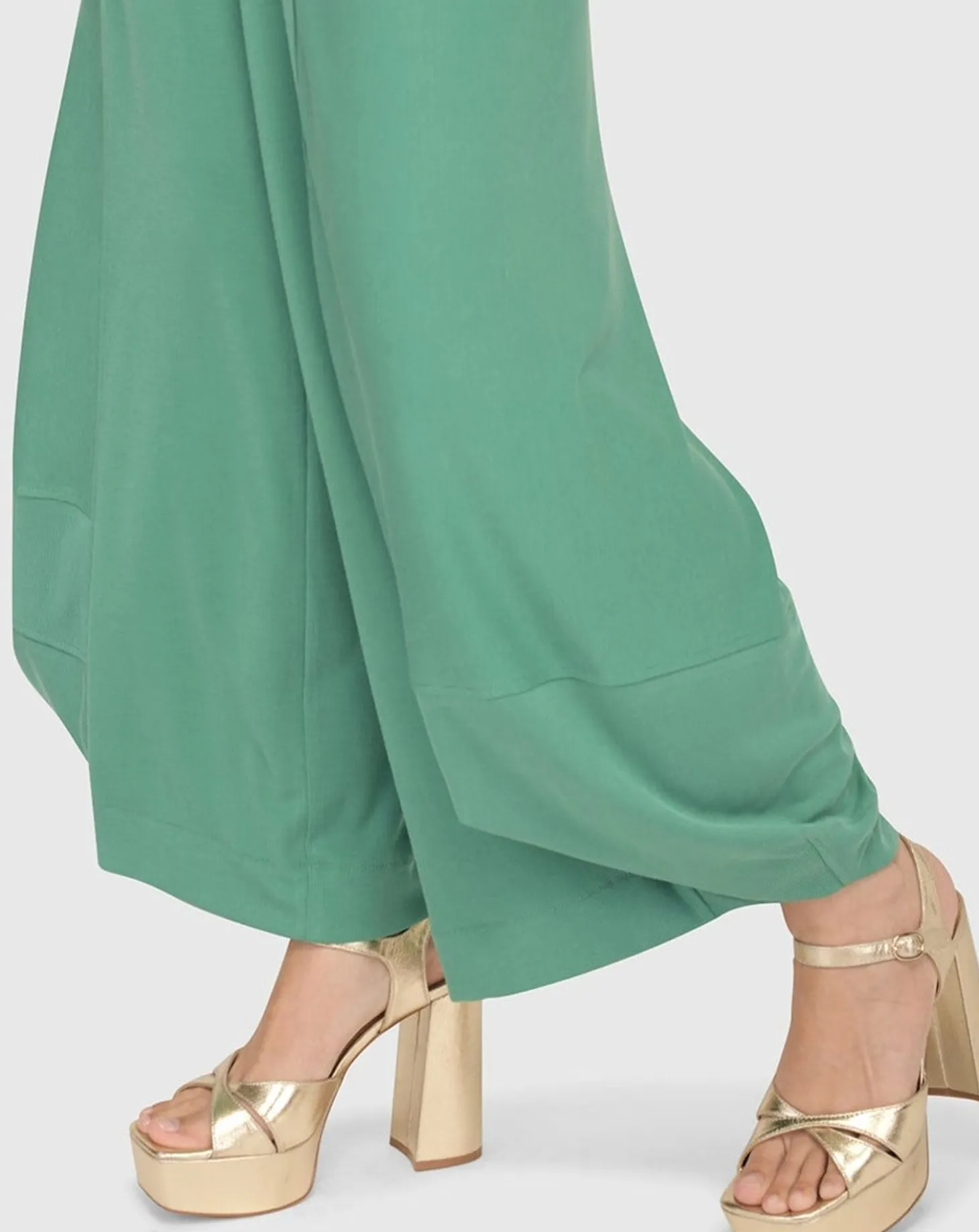 Essential Go-To Cupro Punto Pants, Seafoam