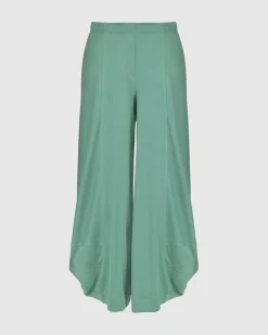 Essential Go-To Cupro Punto Pants, Seafoam