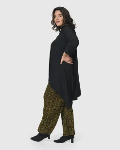 Essential Hi-Lo Button Down Top, Black