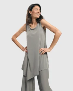 Essential Joy Sleeveless Tunic Top, Fog