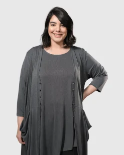 Essential Joy Sleeveless Tunic Top, Grey