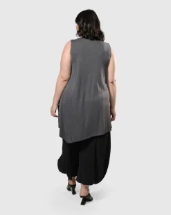 Essential Joy Sleeveless Tunic Top, Grey