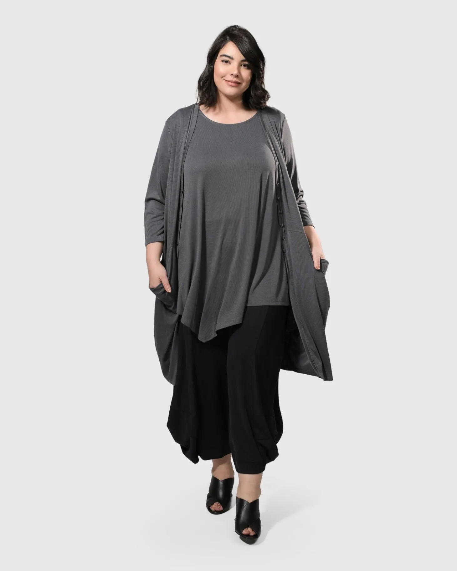 Essential Joy Sleeveless Tunic Top, Grey