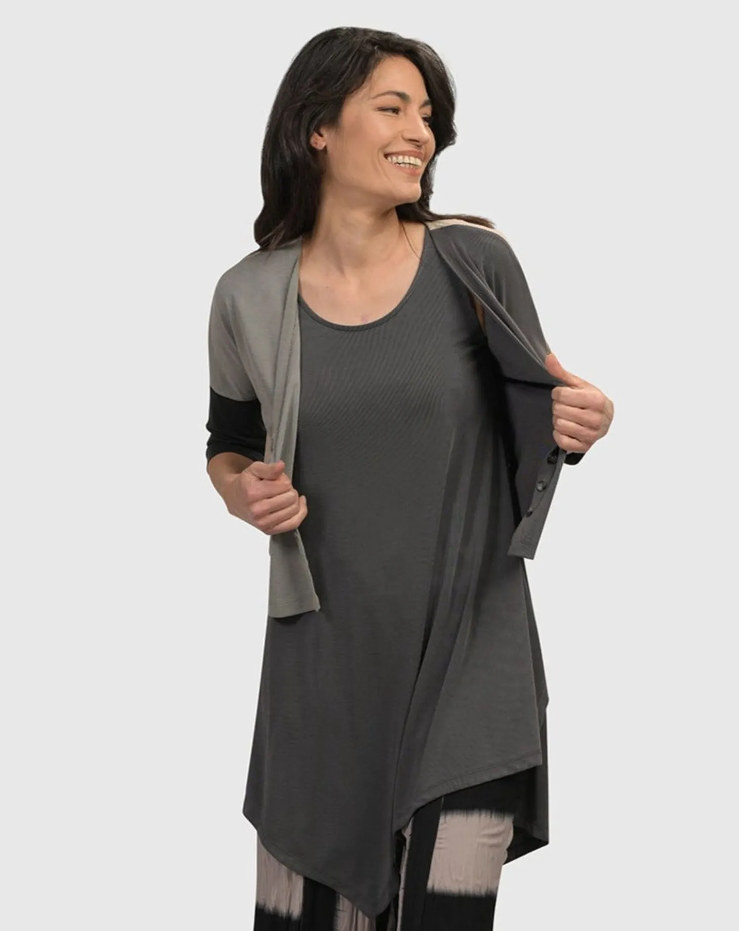 Essential Joy Sleeveless Tunic Top, Grey