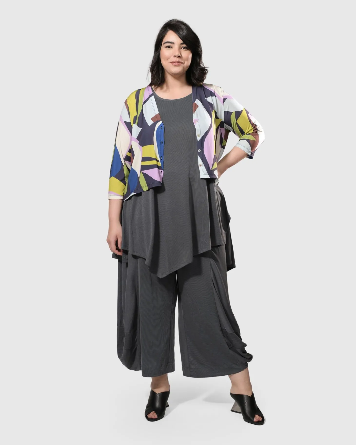 Essential Joy Sleeveless Tunic Top, Grey