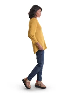 Essential Linen V-Neck Top, Yellow
