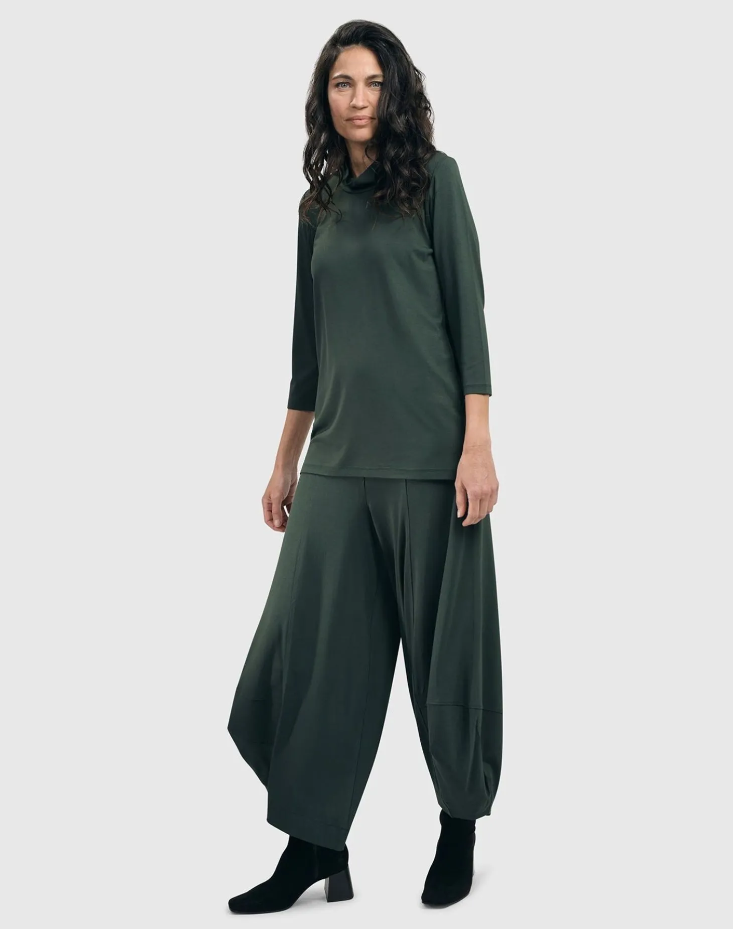 Essential Mockneck Top, Green