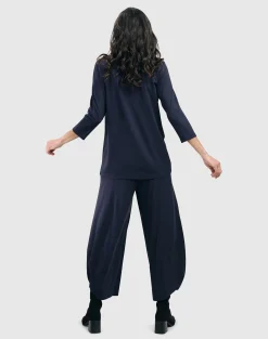 Essential Mockneck Top, Navy
