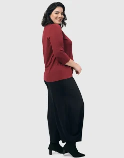 Essential Mockneck Top, Plum