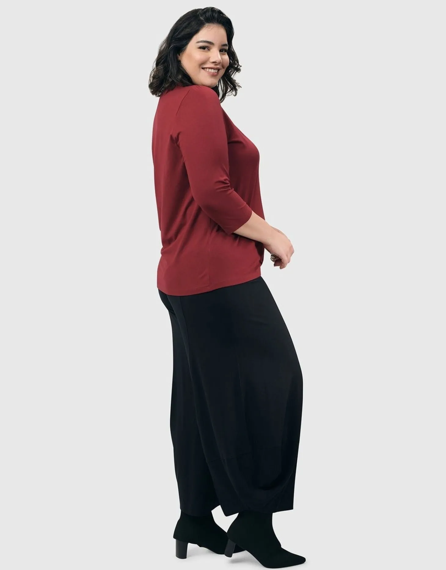 Essential Mockneck Top, Plum