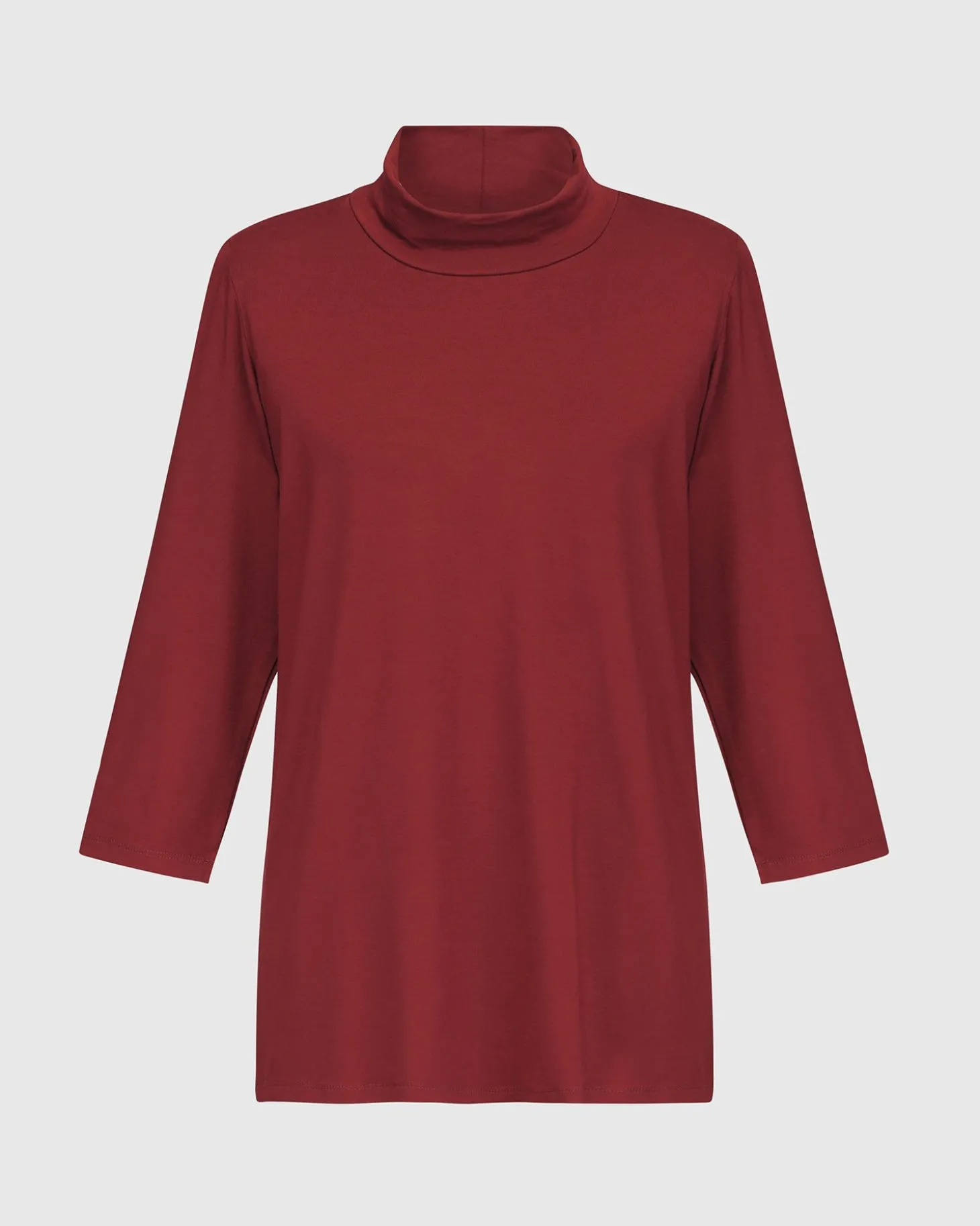 Essential Mockneck Top, Plum