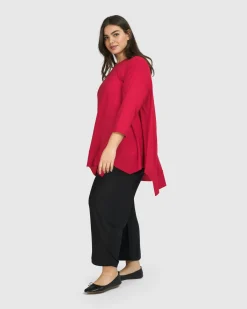 Essential Oversized Trapeze Top, Red Rose