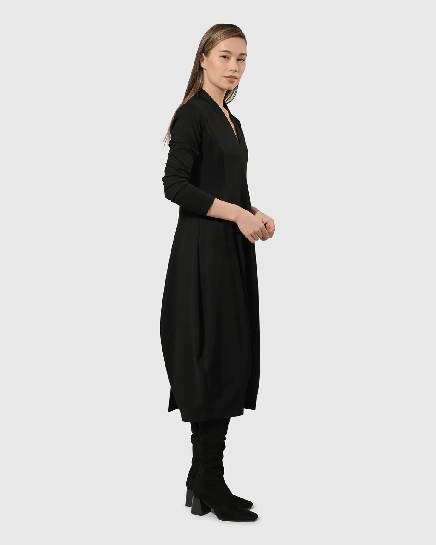 Essential Pockets Cocoon Dress, Black