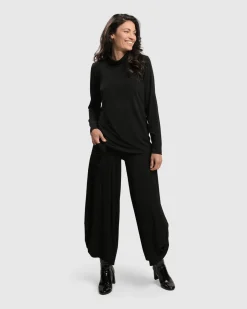 Essential Punto Pockets Pants, Black