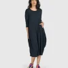 Essential Relaxed Midi Dress, Ocean