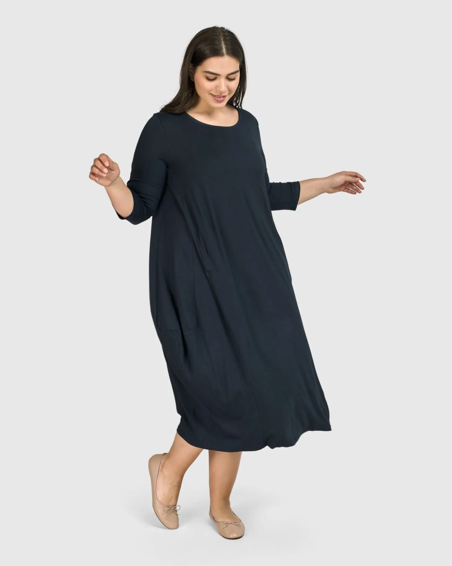 Essential Relaxed Midi Dress, Ocean