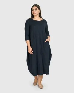 Essential Relaxed Midi Dress, Ocean