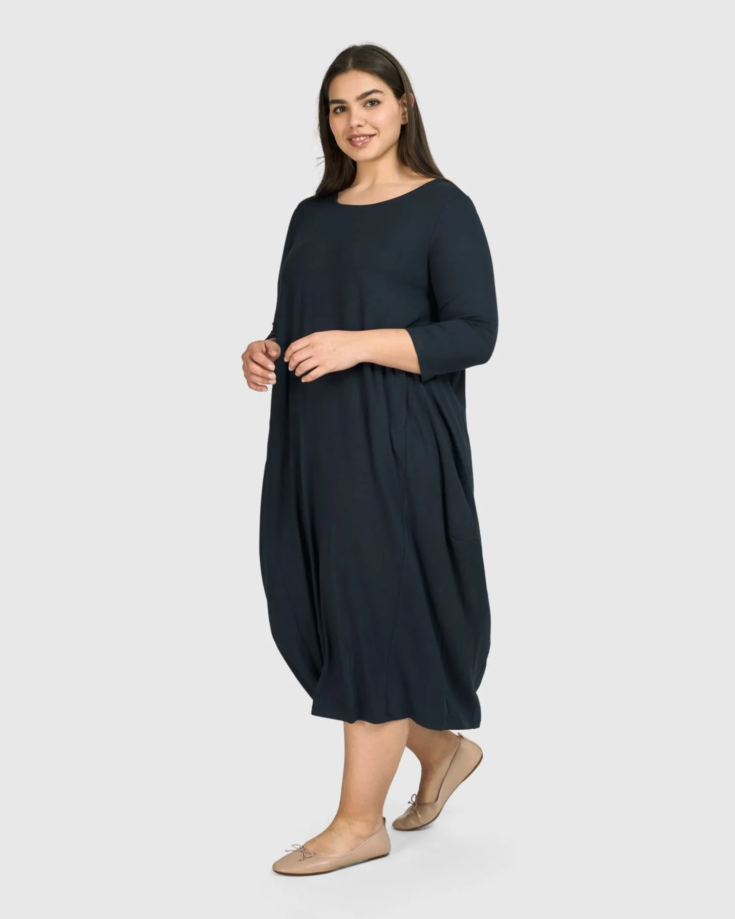 Essential Relaxed Midi Dress, Ocean