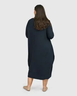 Essential Relaxed Midi Dress, Ocean