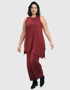 Essential Sleeveless Tunic Top, Plum
