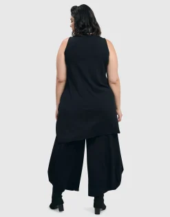 Essential Sleeveless Tunic Top, Black