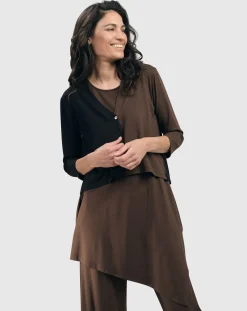Essential Sleeveless Tunic Top, Coffee