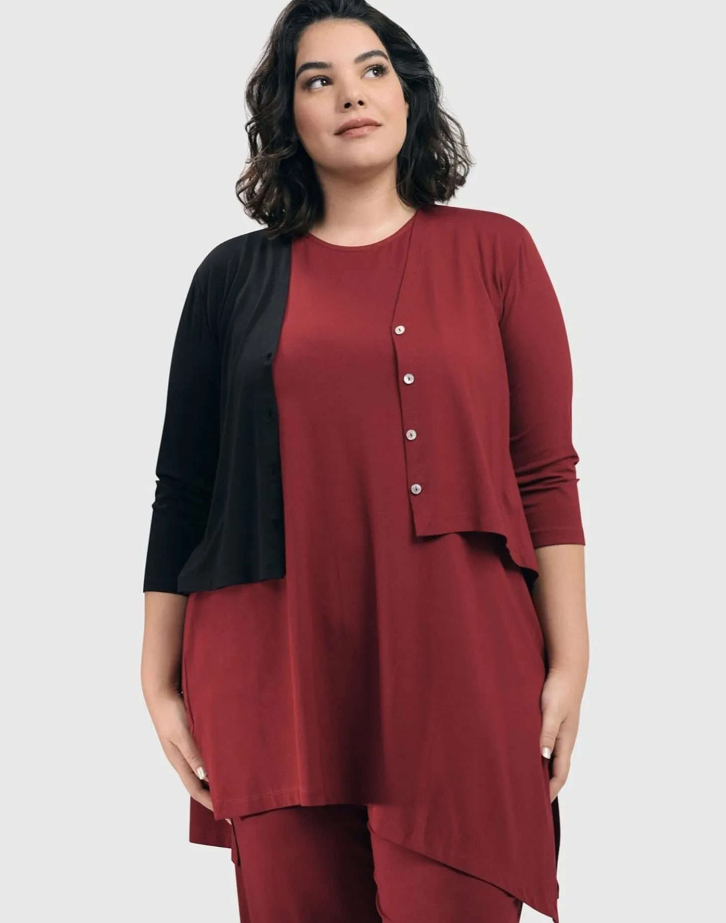 Essential Sleeveless Tunic Top, Plum