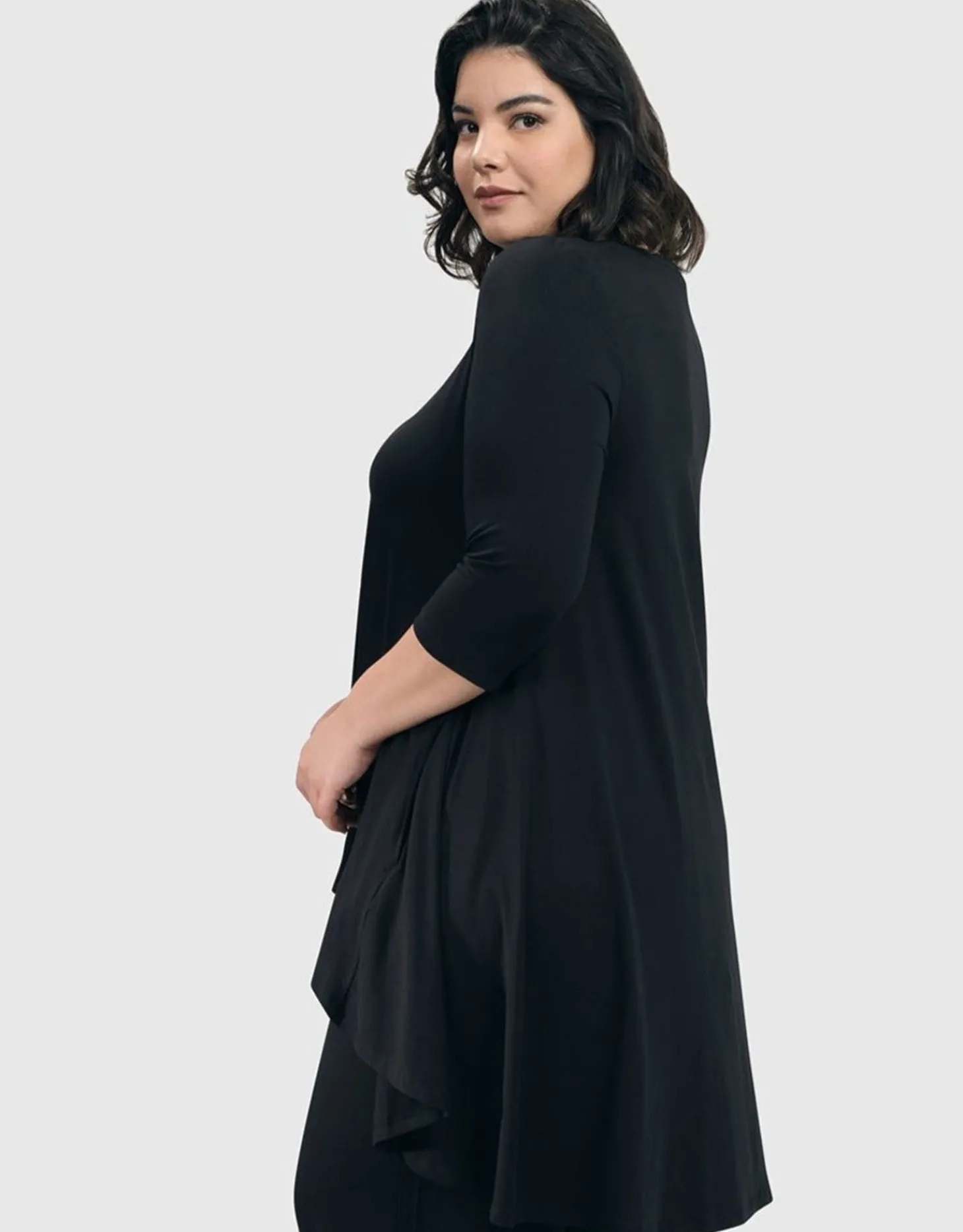 Essential Swing Tunic Top, Black