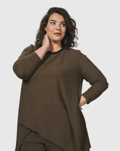 Essential Swing Tunic Top, Brown