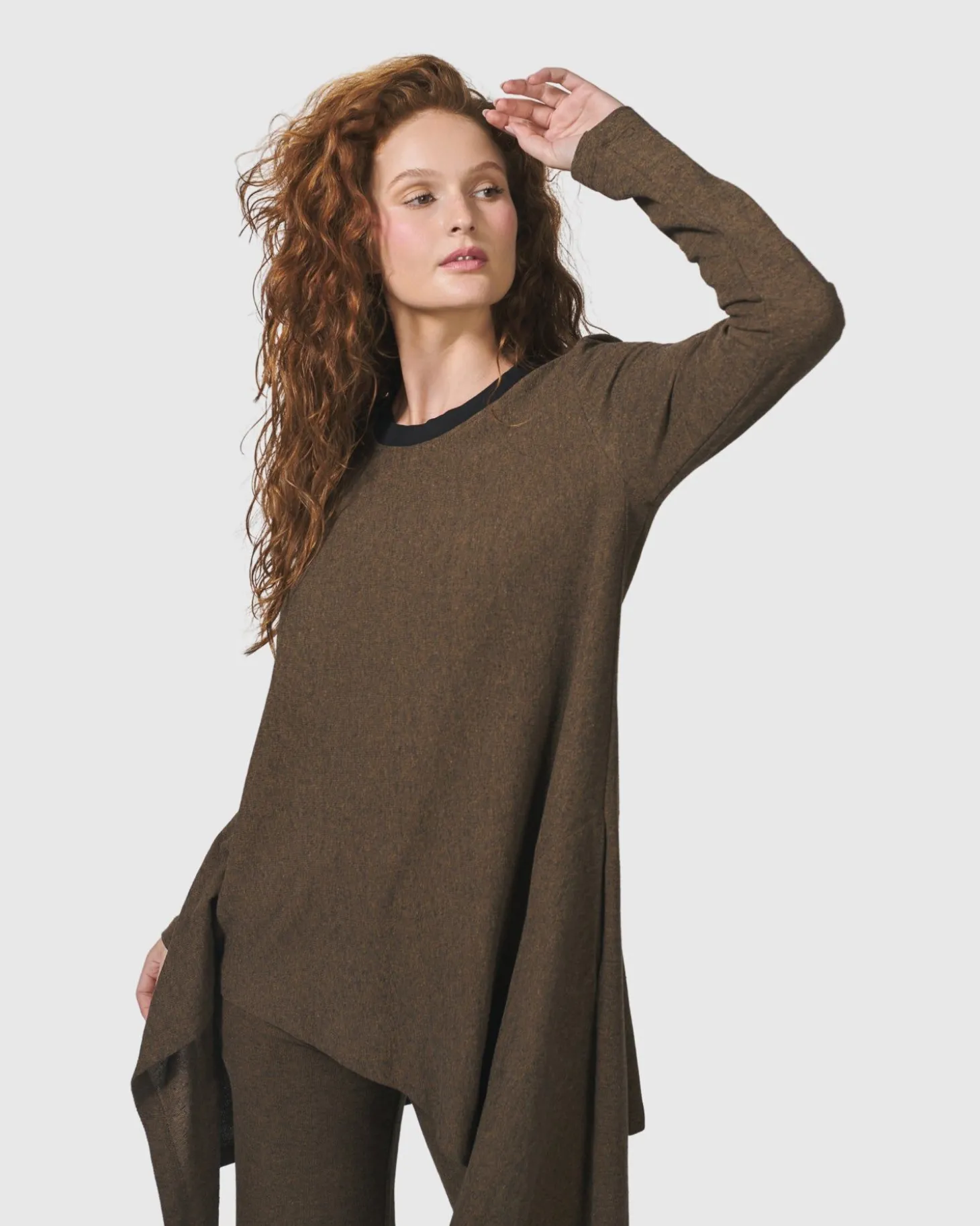 Essential Swing Tunic Top, Brown