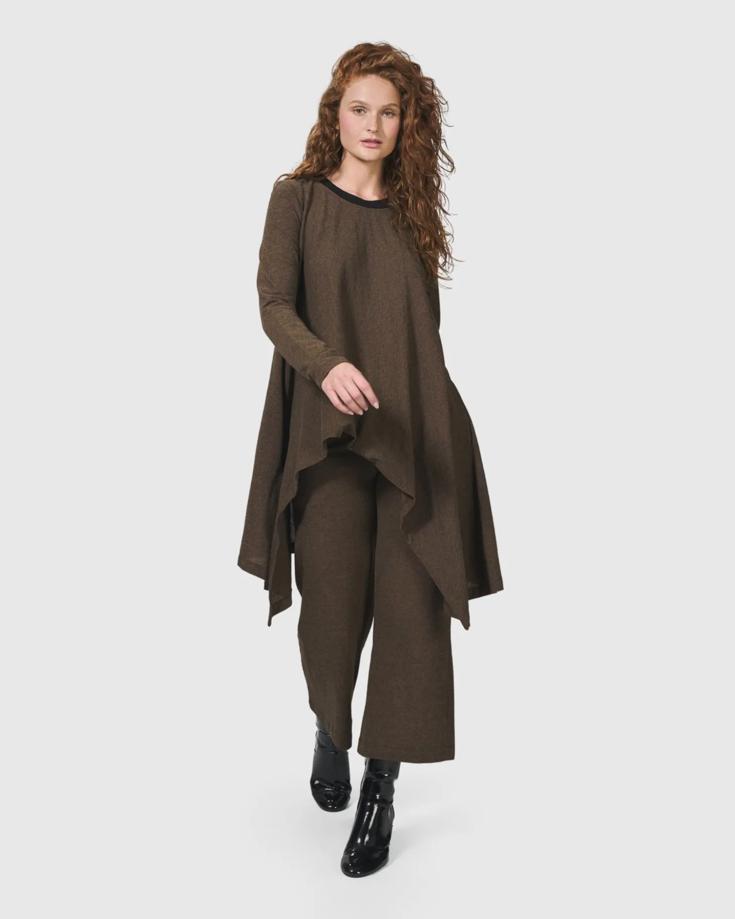 Essential Swing Tunic Top, Brown