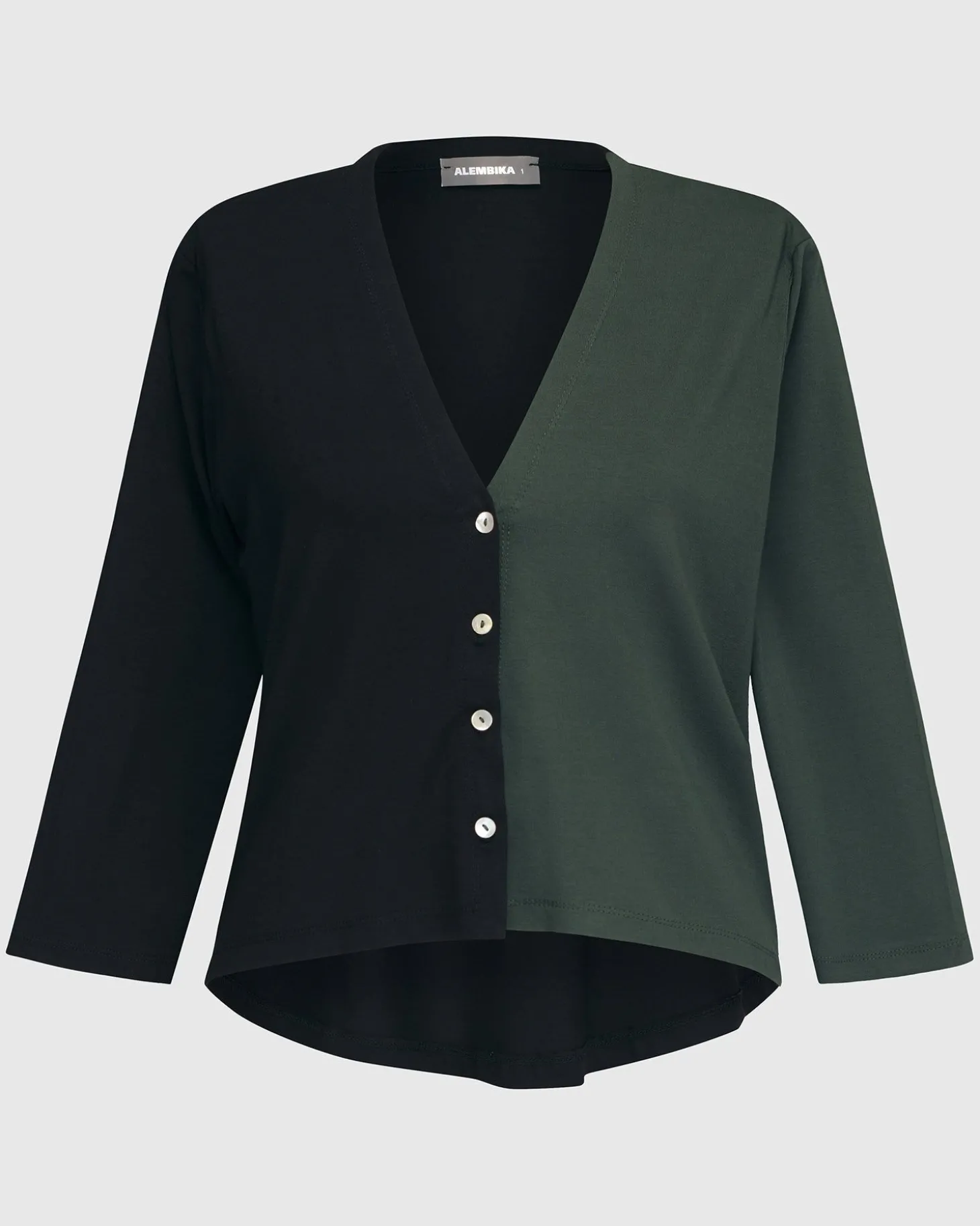 Essential 2-Tone Crop Cardigan, Green