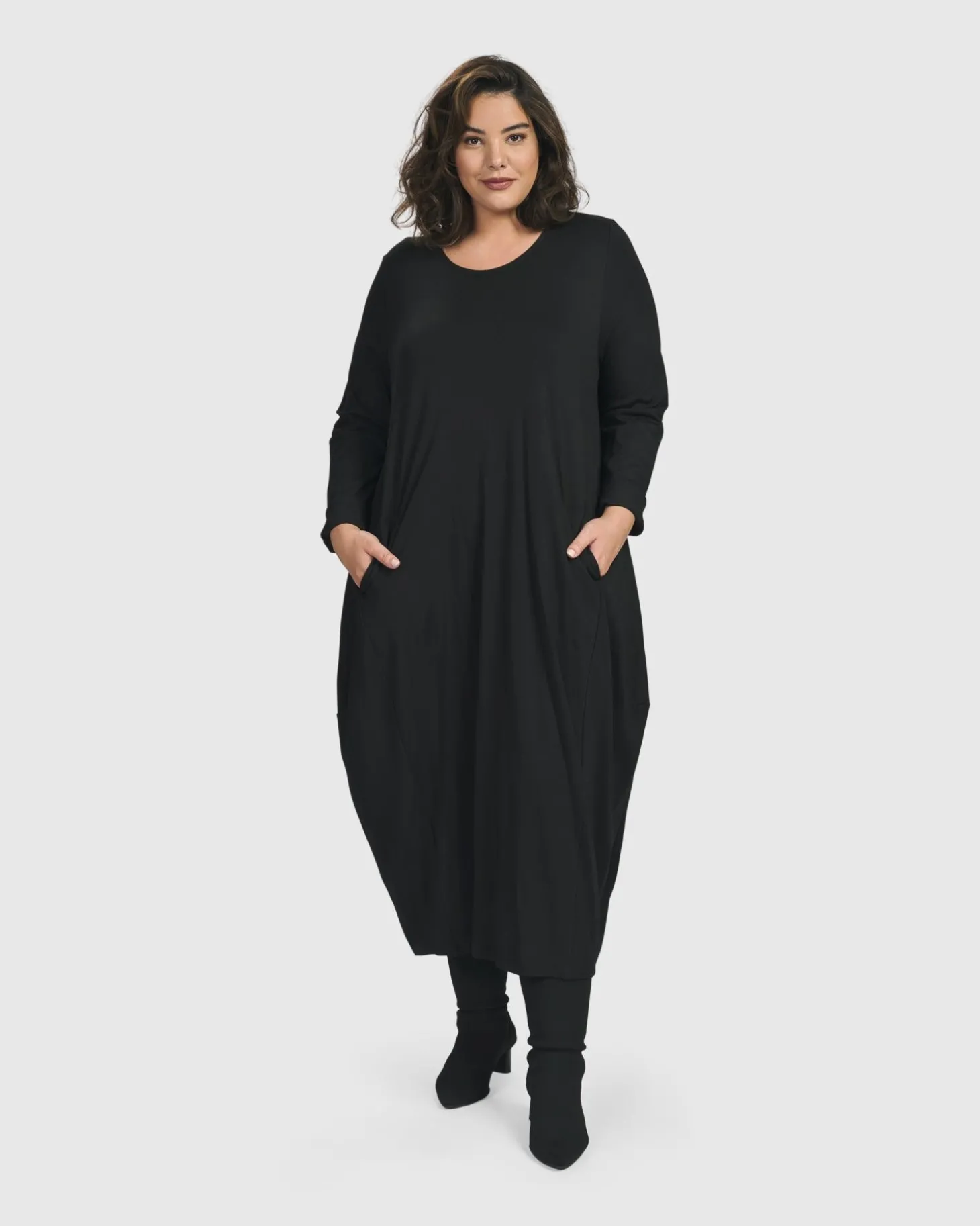Essential Toned Up Midi Dress, Black