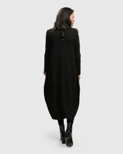 Essential Toned Up Midi Dress, Black