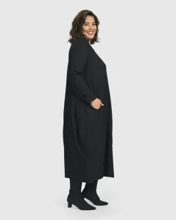 Essential Toned Up Midi Dress, Black