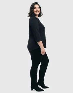 Essential V-Neck Top, Black