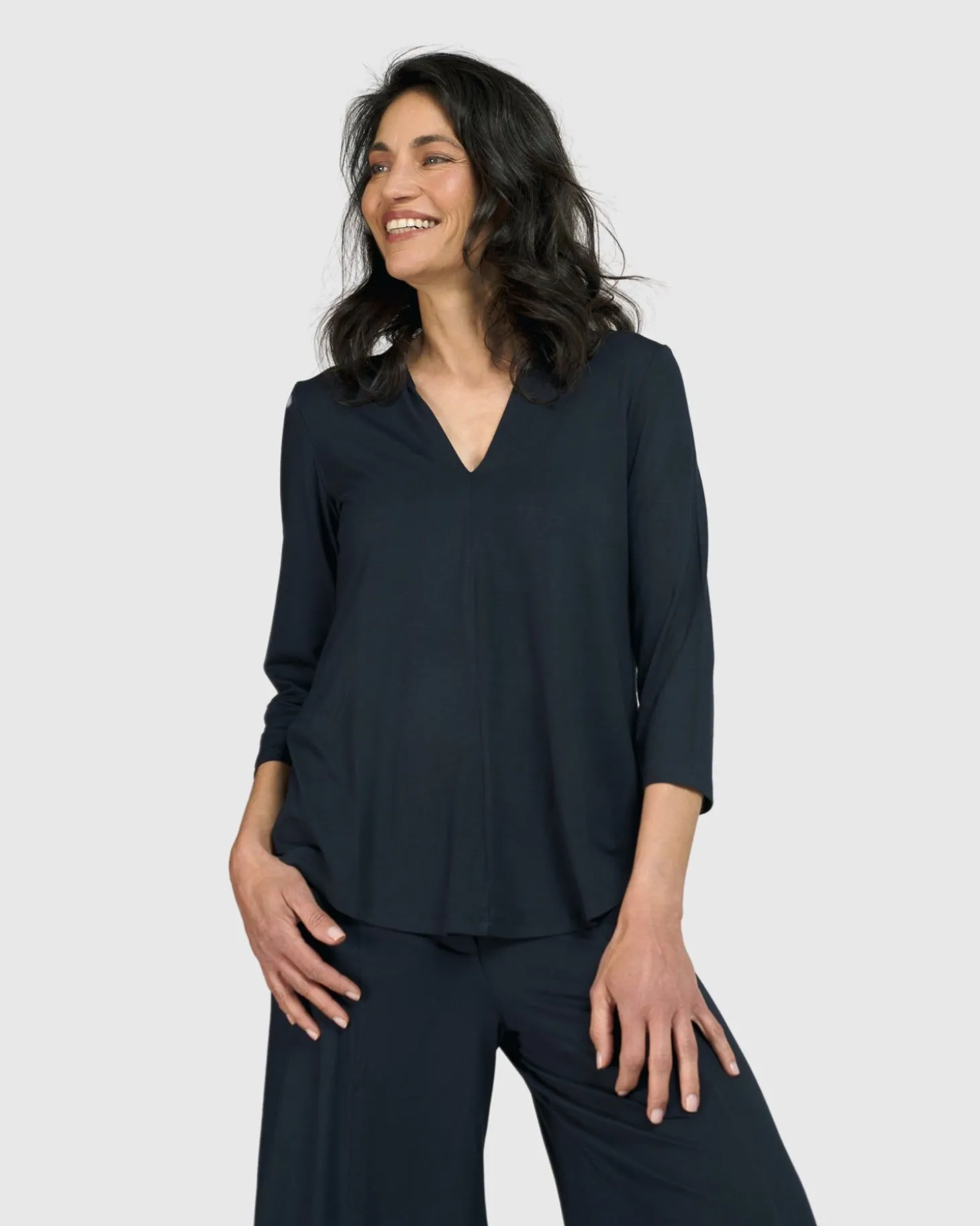 Essential V-Neck Top, Ocean